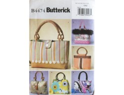 4474 BUTTERICK 6 HANDLED CONTRAST HANDBAGS PATTERN